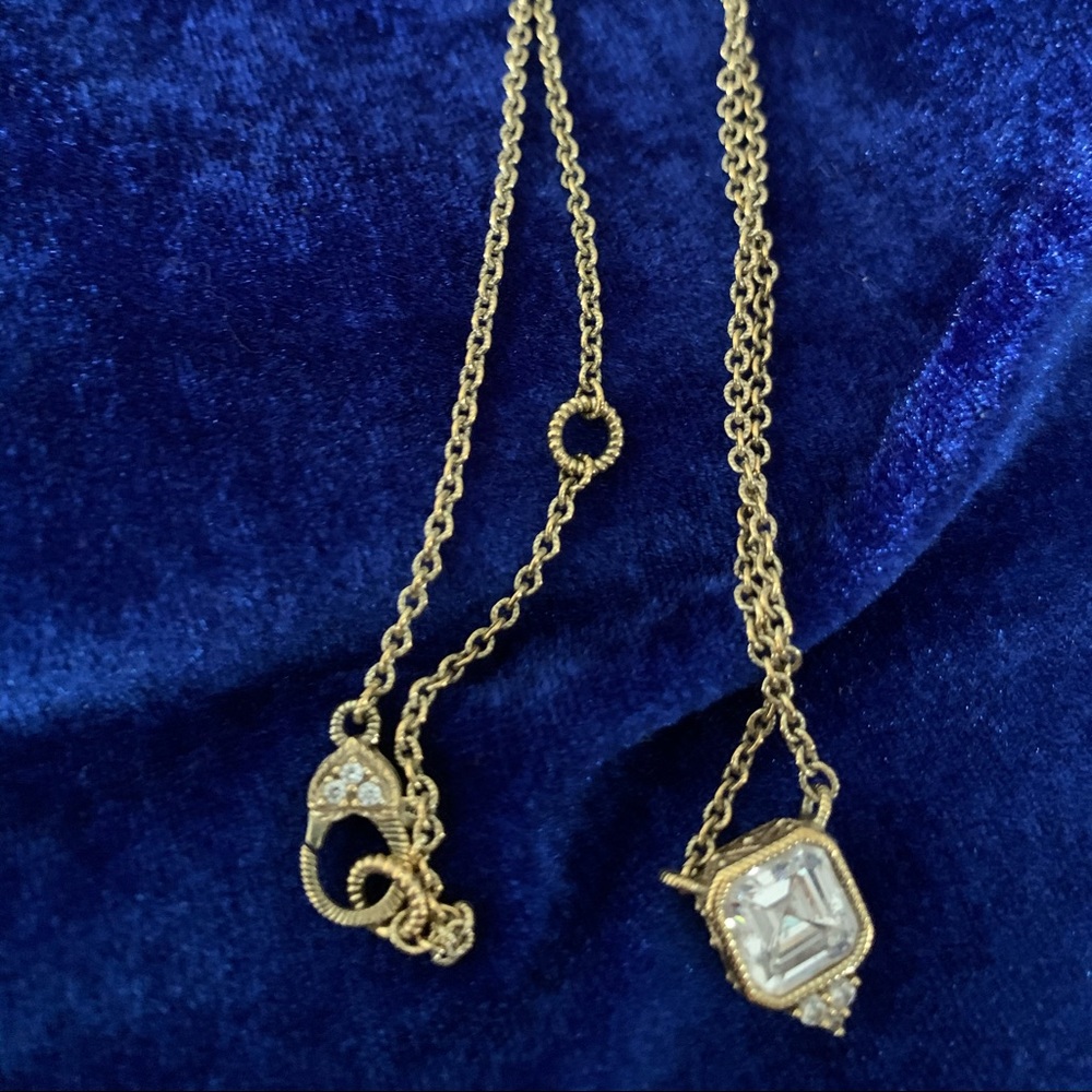 Judith Ripka Diamonique 14kt Clad Asscher Necklace